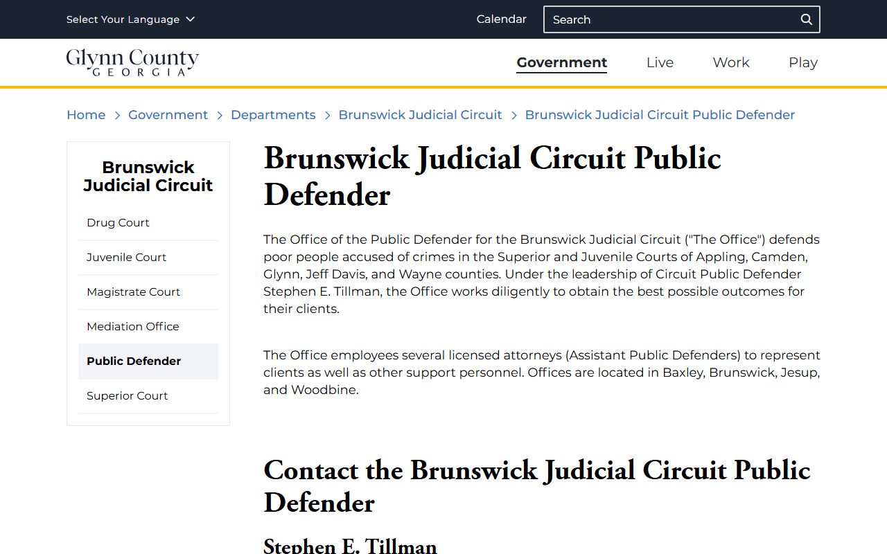 Camden County criminal court records Brunswick Judicial Circuit Public Defender
