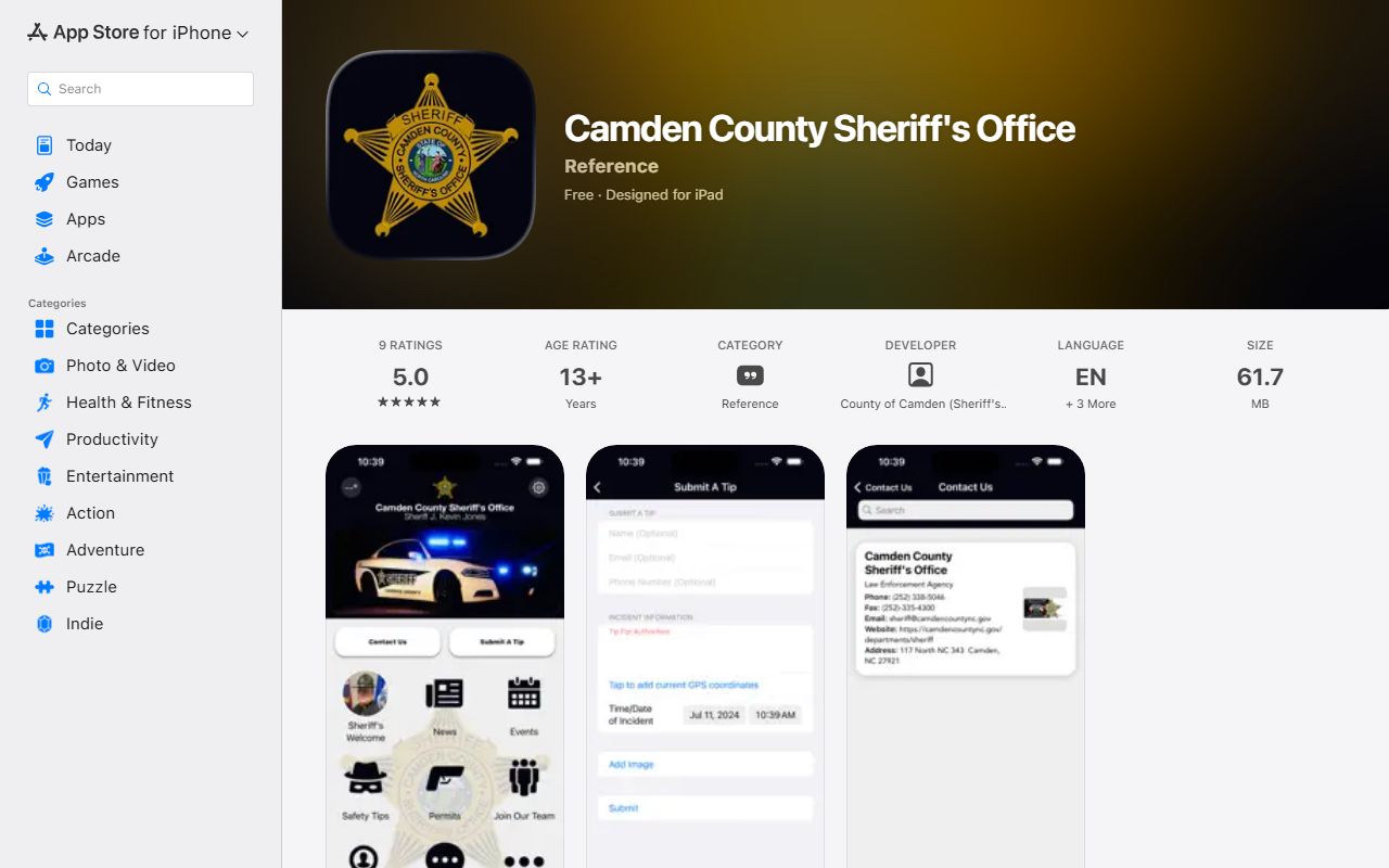 Camden County Superior Court records and sheriff public safety app source