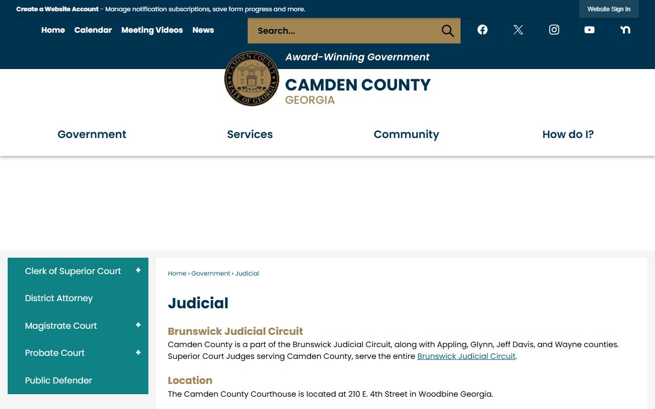 Camden County court records judicial landing page
