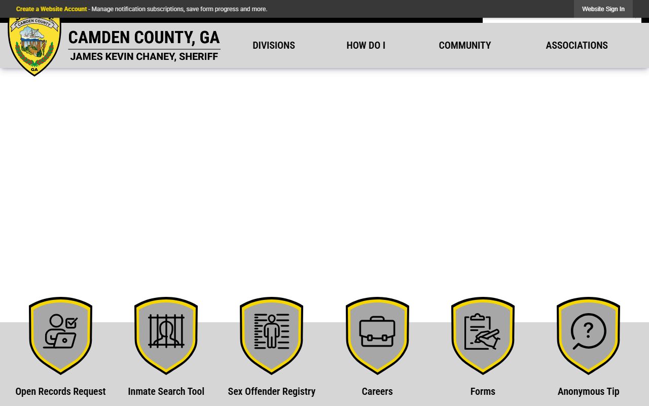 Camden County inmate records sheriff homepage