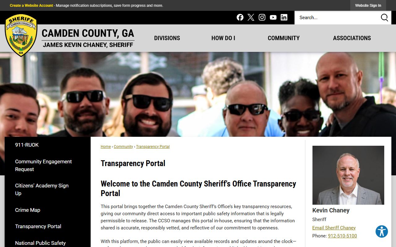 Camden County inmate records sheriff transparency portal