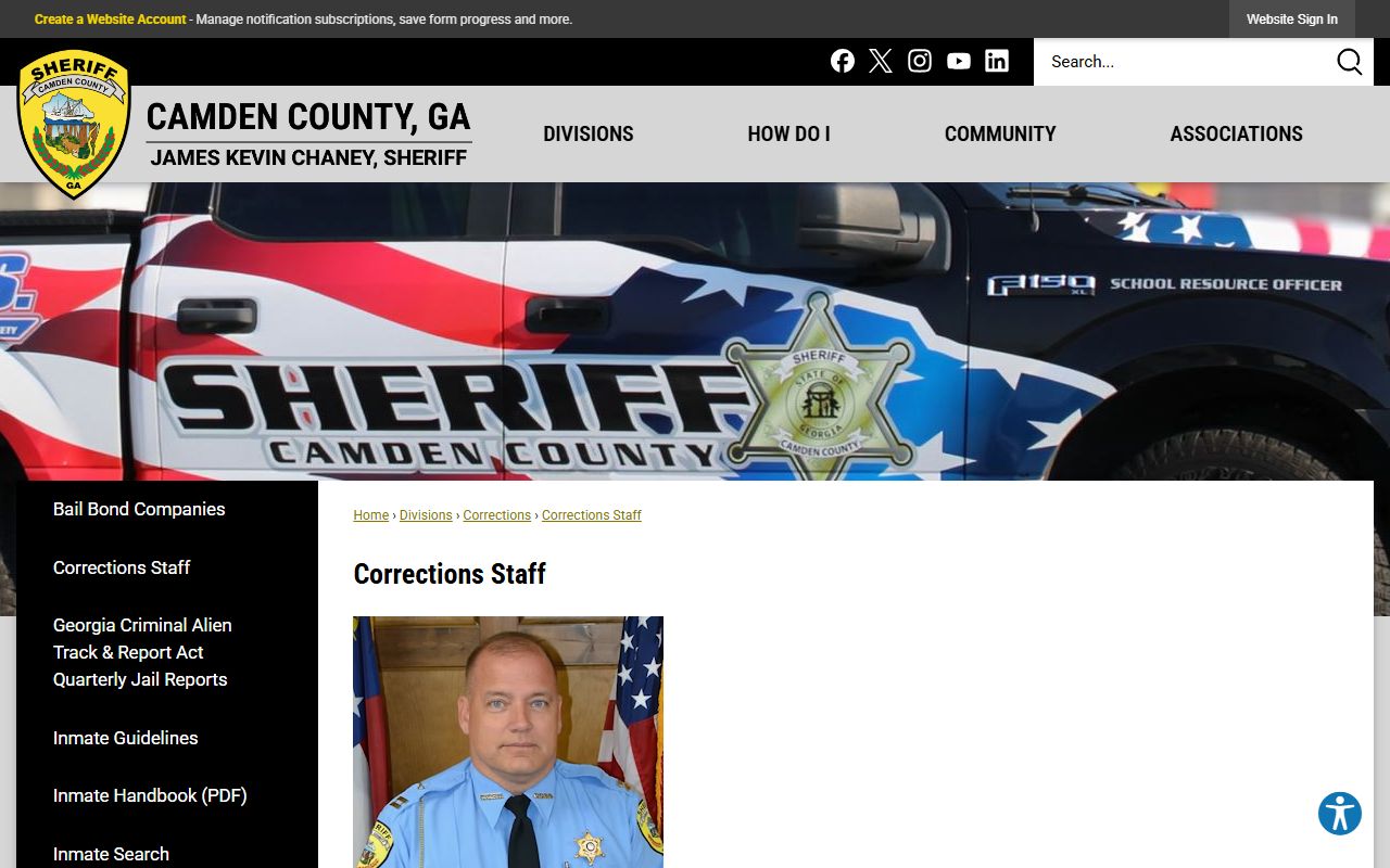 Camden County warrant records corrections staff source