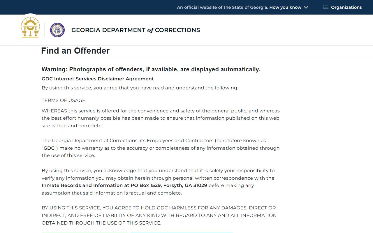 Camden County warrant records and GDC offender query